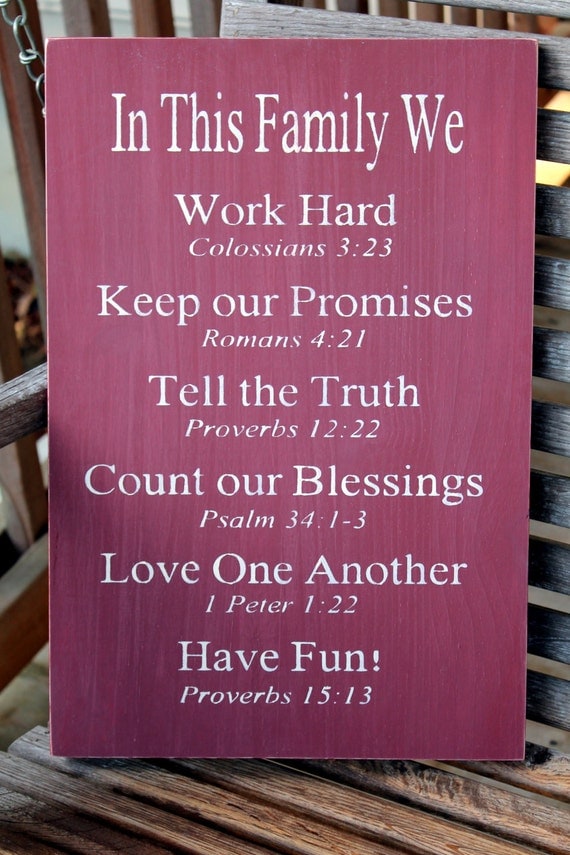 Christian Family Rules Sign Bible Verses by PreciousMiracles