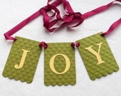 Joy Banner - Embossed Lrg Dots - READY TO SHIP - Holiday Decor Christmas Decoration Christmas Banner Holiday Banner Joy Garland Il_170x135