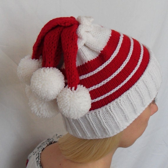 unique christmas hat with seven pom poms unique christmas hat with seven pom poms