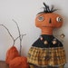 Primitive Folk Art Doll Acorn Pumpkin Head Creepy -- SALE 60% OFF