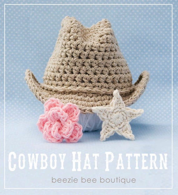 Crochet Cowboy Hat PDF Pattern INSTANT DOWNLOAD with