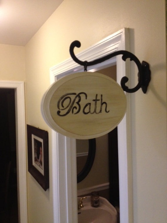 ORIGINAL Bathroom Wooden Sign Distressed Wood Sign