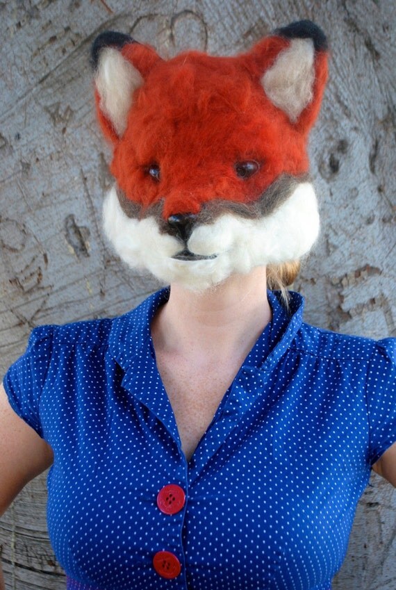 Furry Fox Mask by BiddyBopp on Etsy