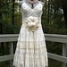 Cream vintage slip wedding dress Short 38 bust Boho wedding dress Beach wedding dress Upcycled vintage Off white Ivory Large