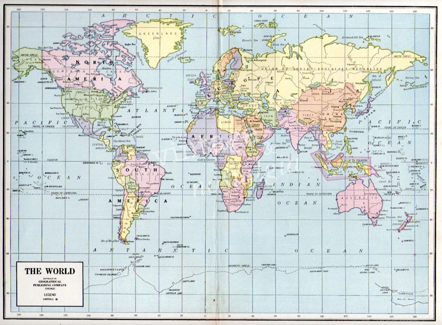 Политическая карта мира 1936