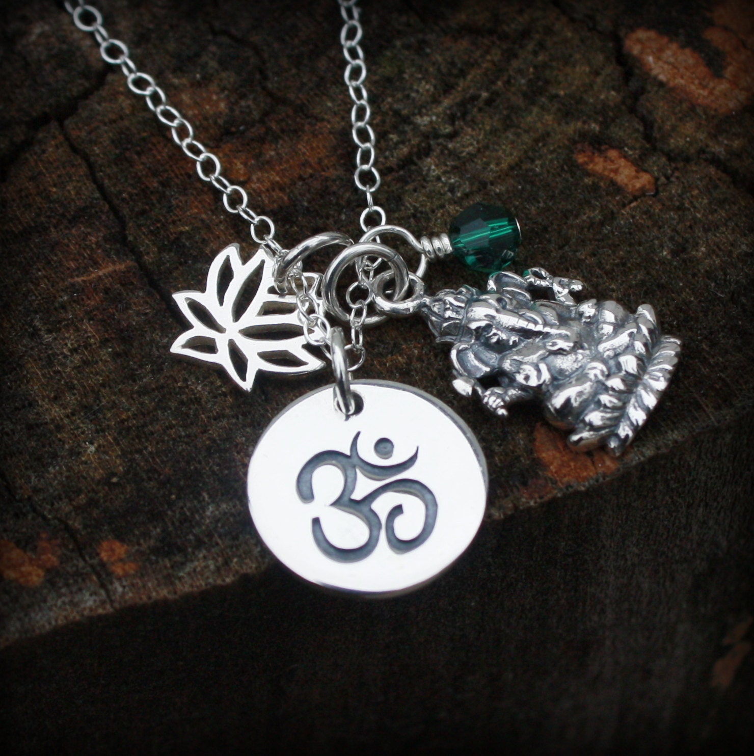 Ganesha Necklace Sterling Silver Ganesh Charm by sevgijewelry