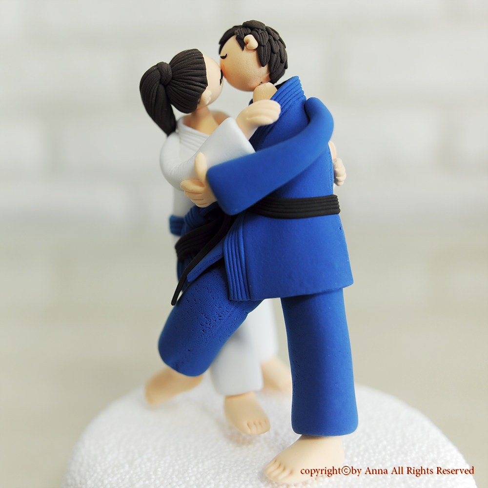 Custom Wedding Cake Topper Jiu jitsu Judo sports mania