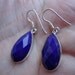 Reserved For Sandy Genuine LAPIS STERLING SILVER Earrings