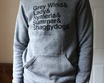 A Game of Thrones // Direwolves Eco-Fleece Hoodie // Grey Wind, Lady, Nymeria, Summer, Shaggydog, Ghost