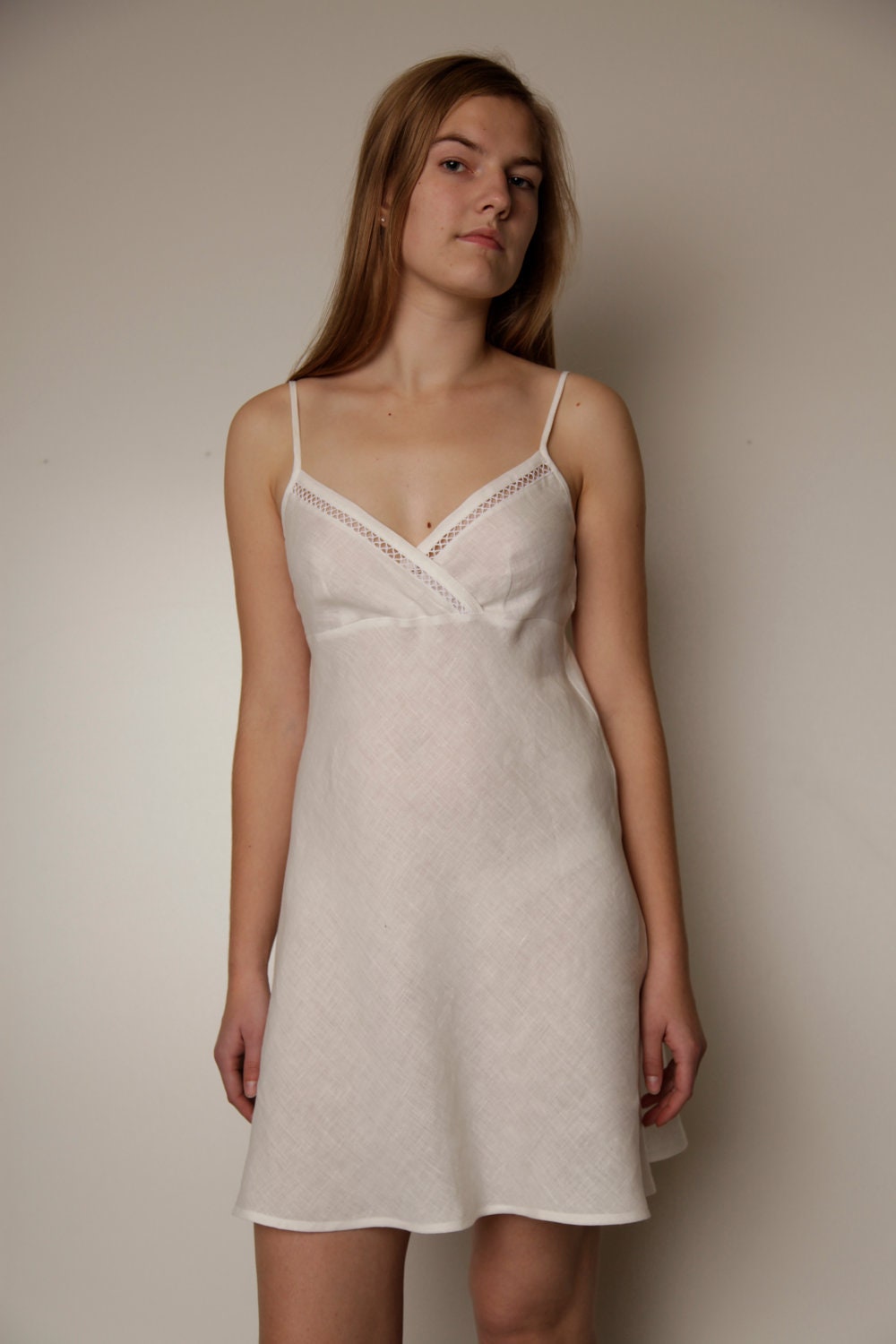 white slip night gown