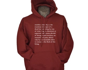 Halloween Sweater - Hooded Sweatshirt - Fall Hoodie - Cool Zombie Definition Screenprint