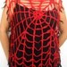 Halloween Spider Web Lydia Deetz Look Goth Halloween Costume One Size Red Spiderweb Top