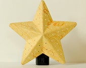 Yellow Star Night Light with Punch Holes