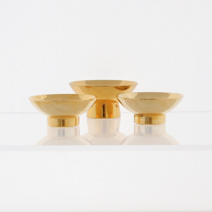 24 carat Gold Plated Sake Cups set of three vintage