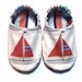 Nautical Sailboat Baby Boy Shoes, 0-6 mos. Baby Booties, Baby Gift