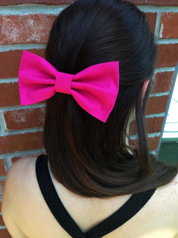 Items similar to Bright Hot Pink Big Hair Bow on Etsy