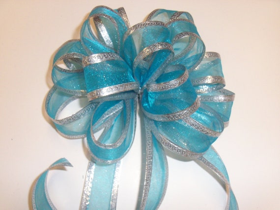 Blue Tree Topper Blue Christmas Wreath Bow Blue Bow Blue