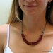 Red Pearl Bib and Sterling Silver Beaded Chain Necklace, Multistrand Pearl Cluster, Scarlet Pearls, Deluxe Gift for Her