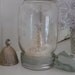 Snow Globe Sequin Winter Wonderland -- White Christmas Mason Jar with Bottle Brush Tree, Sequins, Crystal Flakes and Starfish