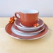 shenango restaurant china service for 12 thanksgiving brunch red orange silver dish set