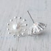 White Pearl Earring, Sterling Silver Flower Stud, Bridal Jewelry, June Birthstone, Fine Santorini Jewelry, Delicate Earring, Spring Fashion