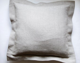 Linen pillow cover - custom color decorative covers - sham - throw pillows grey 0350