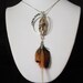 Spirit of the Prairie Sterling Silver Wire Wrapped Indian Paint Stone Pendant with Removable Feathers Necklace