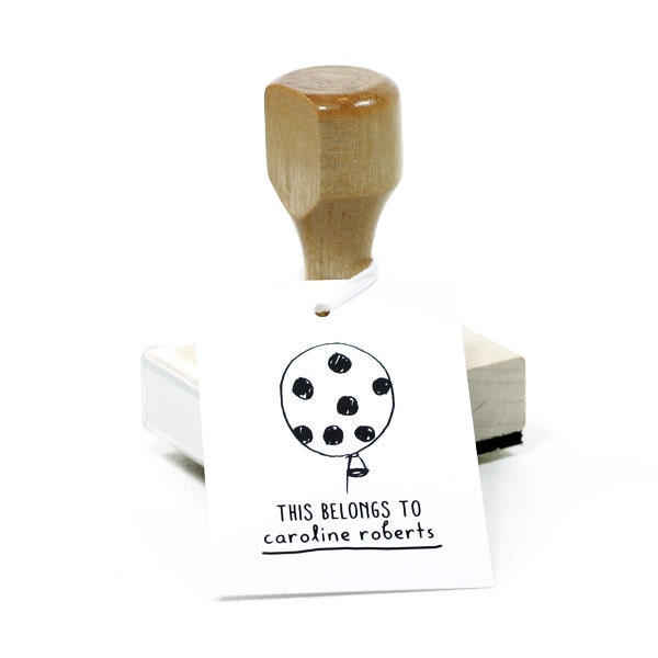 Balloon Personalized Rubber Stamp Custom Name Custom Stamp