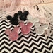 Silver, Pink or Black Mouseketeer Stud Earrings