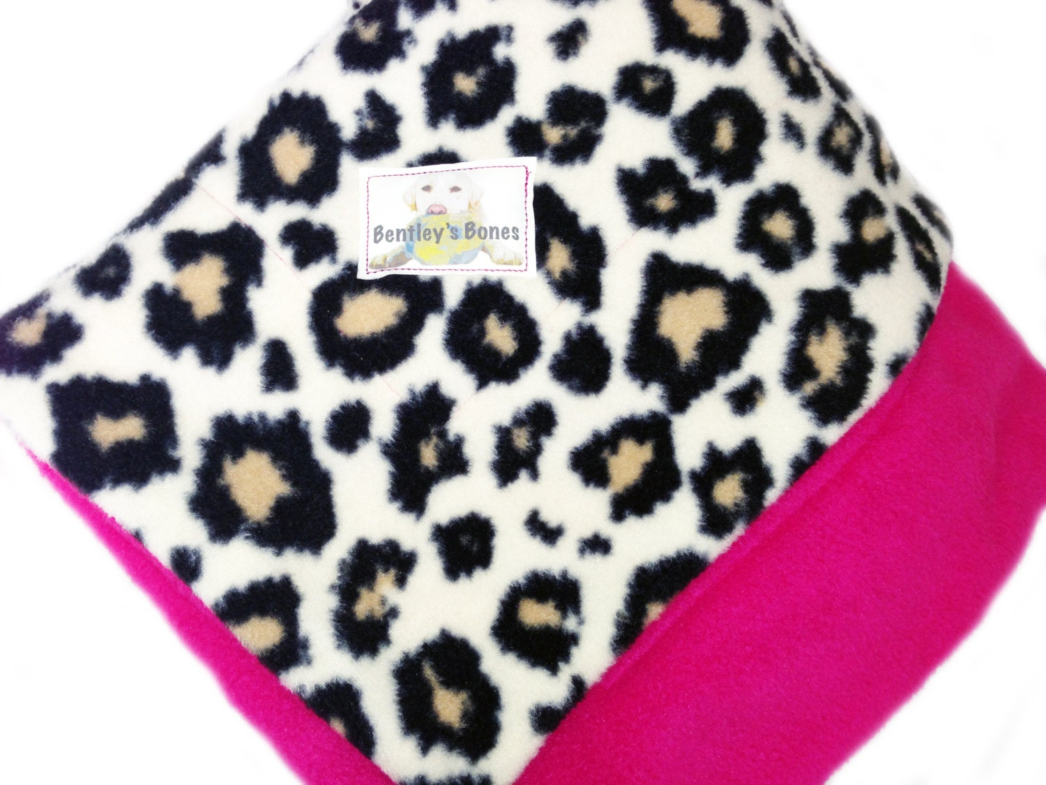 Woof Dog Blanket Large Leopard Pink