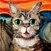Lil Bub Meets The Scream - print of original oil painting 8x10 inches