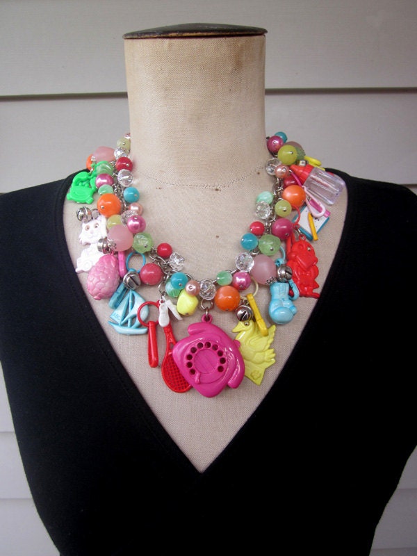 SALE Vintage Necklace Charm Necklace Toy Necklace Toy Story