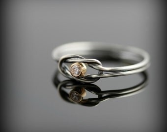 Simple knot ring thin recycled sterling silver promise ring