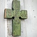 Celtic Cross Reclaimed Wood Art Green Irish Cross