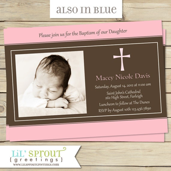 Printable Baptism Invitation - Boy or Girl by Lil' Sprout ...
