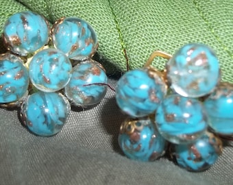 Vintage MURANO Italian Glass Earrings - Signed Made in Italy