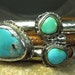 Turquoise Bangle Bracelet, Turquoise and Silver Cuff bracelet, leather and stone bracelet
