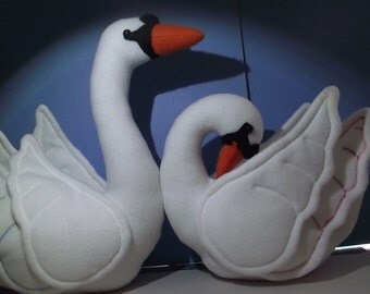 SWAN Pair Stuffed Bird Pattern to Sew get it in the mail Swan Loving Couple Stuffed Bird Pattern for you to SEW