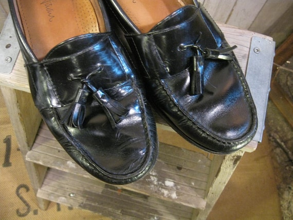 Classic black tassel Loafers Vintage Cole Haan preppy  9