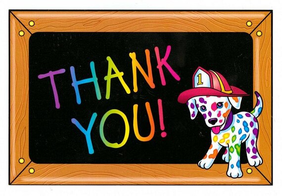 Lisa Frank THANK YOU Dalmatian Puppy Postcard RARE