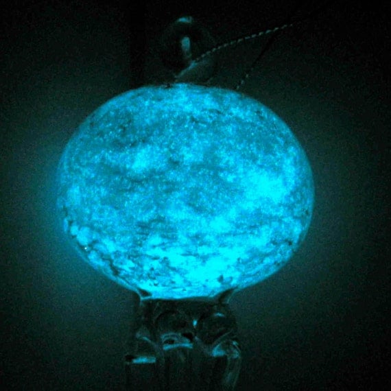 Jellyfish Glow in the Dark Hand Blown Glass with Clear