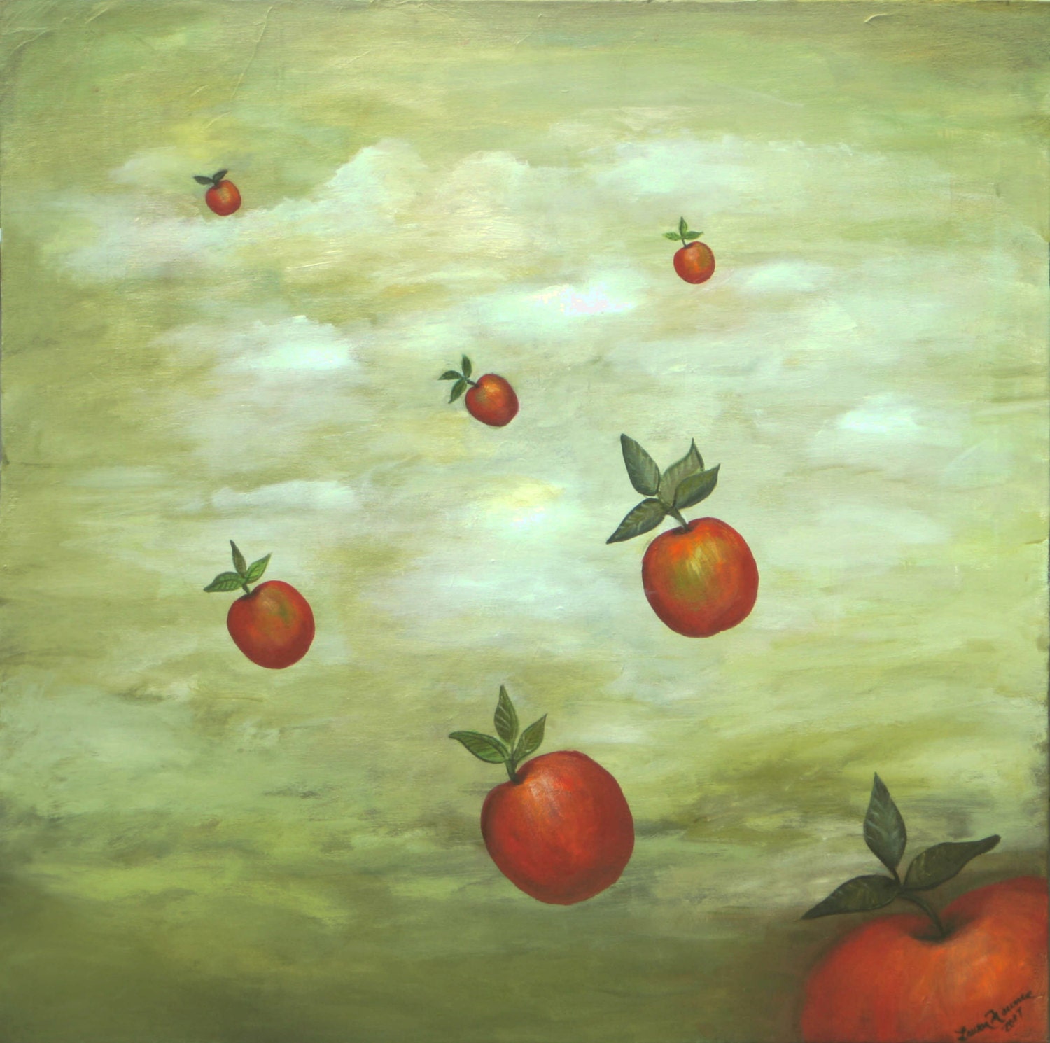 Modern Apple Painting Abstract Painting Fruit Painting Marems