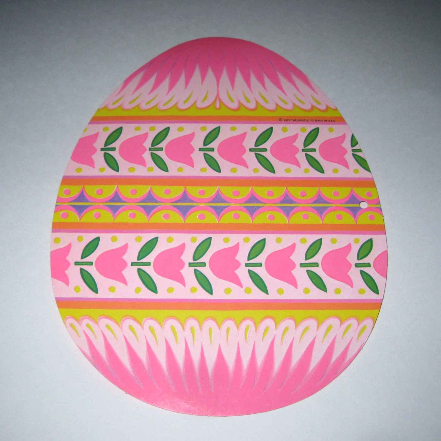 Vintage 1970s NOS Cardboard Easter Easter Egg Die Cut