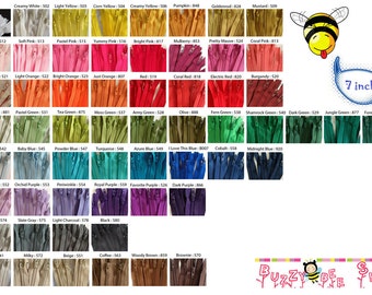 7 Inch YKK Zippers - Set of 48 pcs - Choose your own color combination