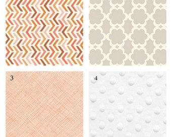 Custom Crib Bedding-3 piece-Peach and Neutrals