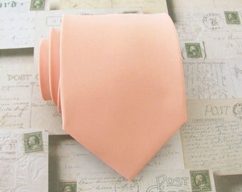 Peach Tie. Wedding Ties. Mens Tie Light Peach Mens Neckties