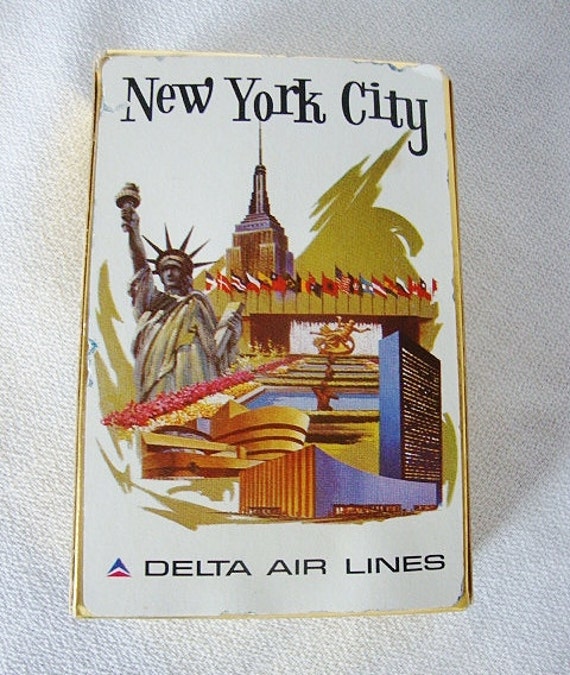 Vintage Delta Airlines Playing Cards New York City By Sassydoggs