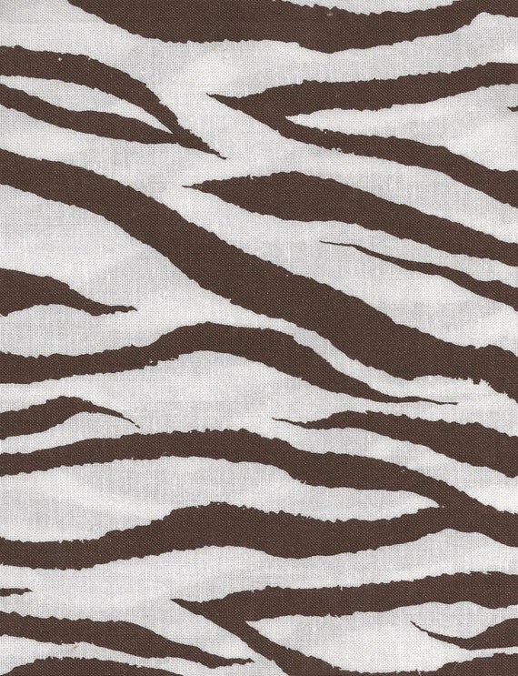 Zebra brown and White Cotton Fabric for Quilting and Sewing
