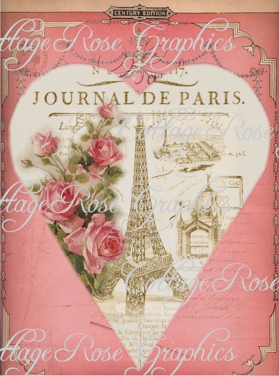 cards free journal printable ECS Paris Valentine download buy digital vintage Large Journal