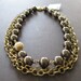 Rich Chocolate Bronze Shell Pearl Vermeil Layered Triple Strand Statement Necklace Birthstone - Sample Sale